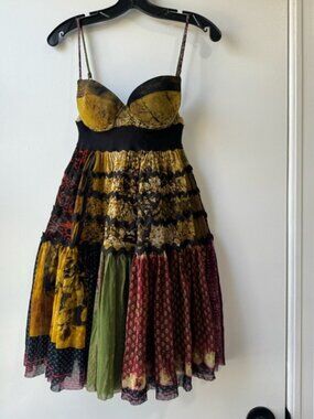 Jean Paul Gaultier Multicolor Patchwork Mini Dress - Yellow, Green, Red, Black